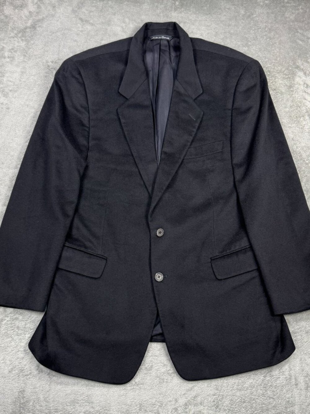 Vintage Saks Fifth Avenue Ing Loro Piana Black 100% Cashmere Blazer Suit Jacket